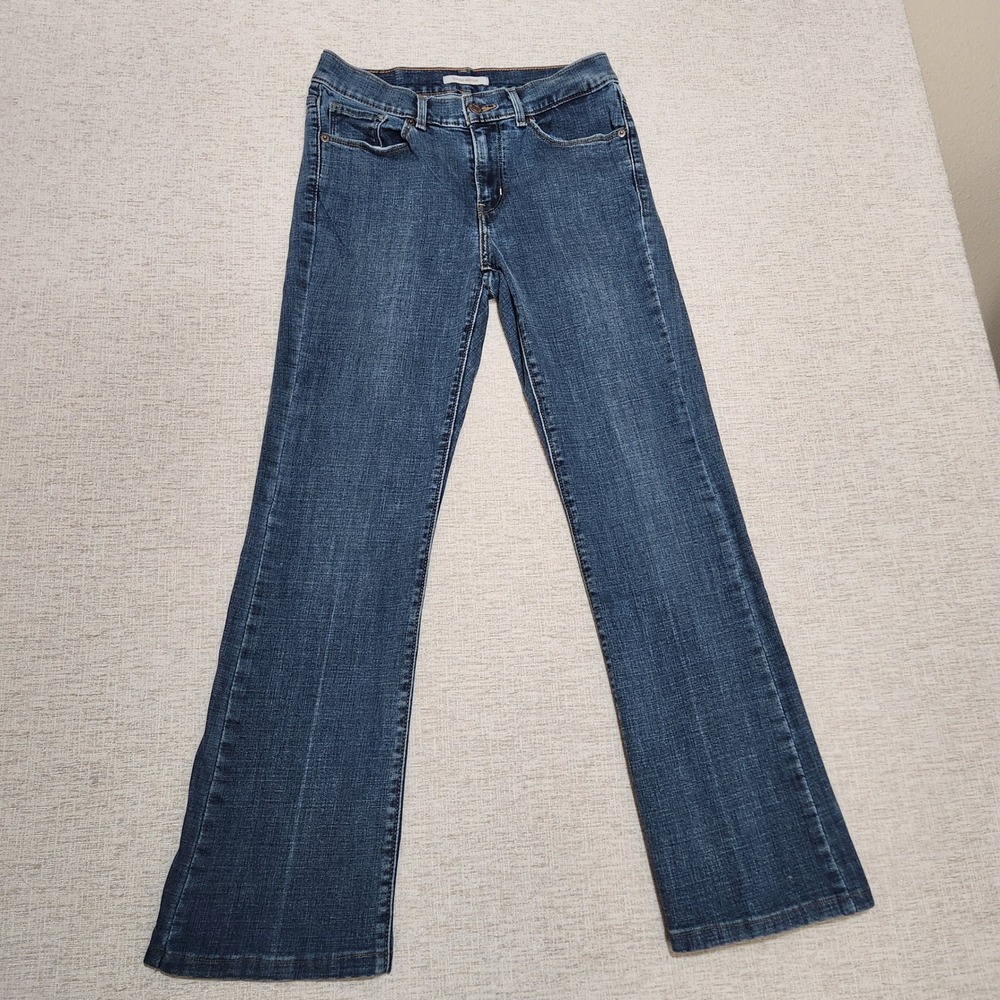 Levis 512 Perfectly Slimming Bootcut Jeans Womens 4M W27 L32 Dark Wash Blue